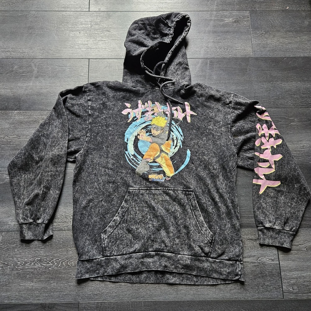 VTG Naruto Shippuden 2007 Hoodie Adult Large Gray Anime Shonen Jump‎ Dattebayo